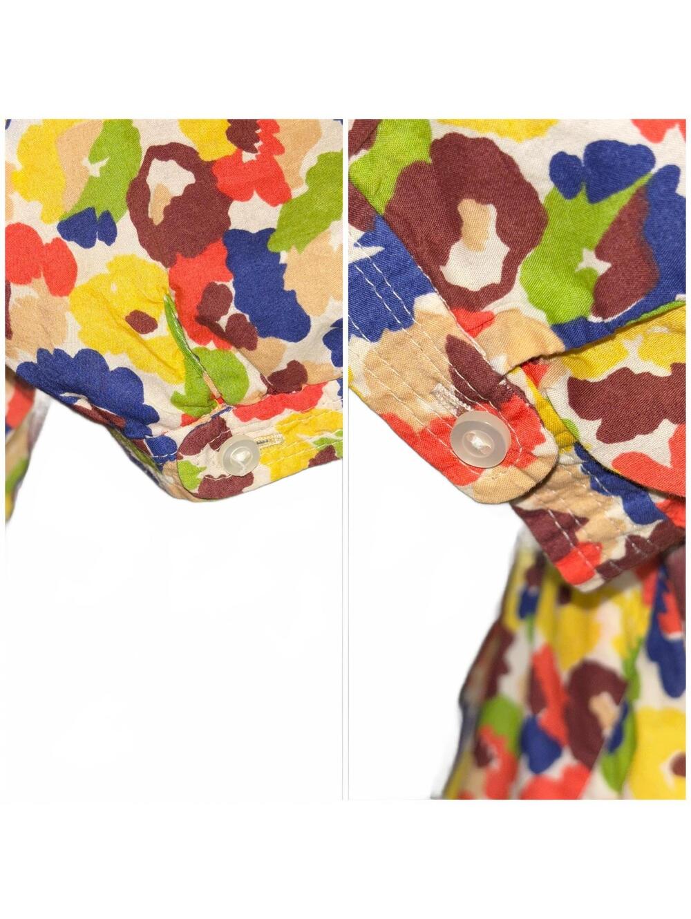 LOFT Vibrant Multicolored Floral Short sleeve Ruffle Blouse - Picture 8 of 8